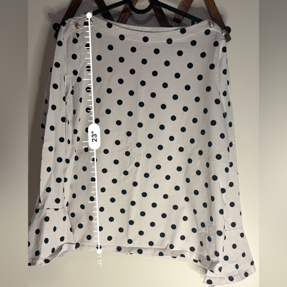 Lauren Ralph Lauren White and Black Polka Dot Shirt